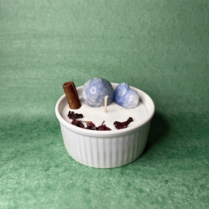 Lumânare Ritualizată Cristale - Aurora Blue
